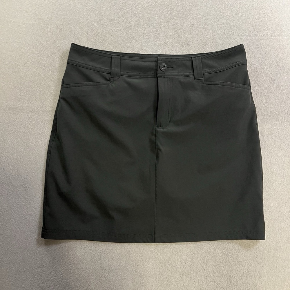 Eddie Bauer Adventurer 2.0 Gray Performance Skort Skirt Size 4 Button & Zip